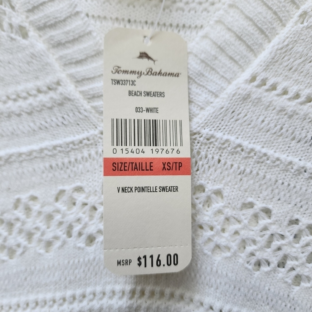 Tommy Bahama Crochet Pointelle Knit Swim Coverup Beach Sweater Hooded Dress - Picture 5 of 8